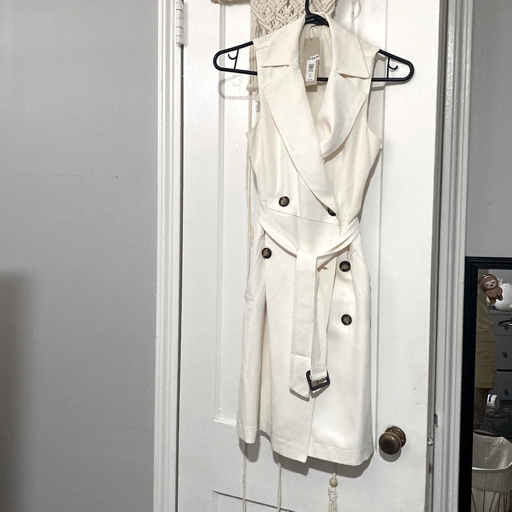 Off white shirt dress.